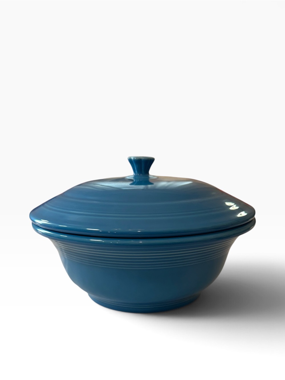 Fiestaware Peacock Covered Ceramic Serving Bowl